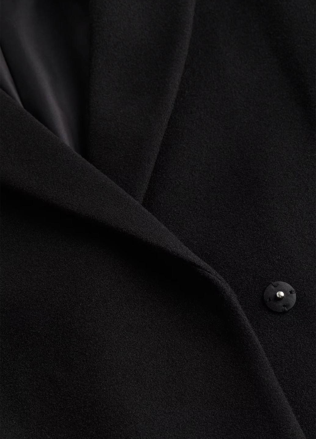 Черное демисезонное Пальто двубортное H&M