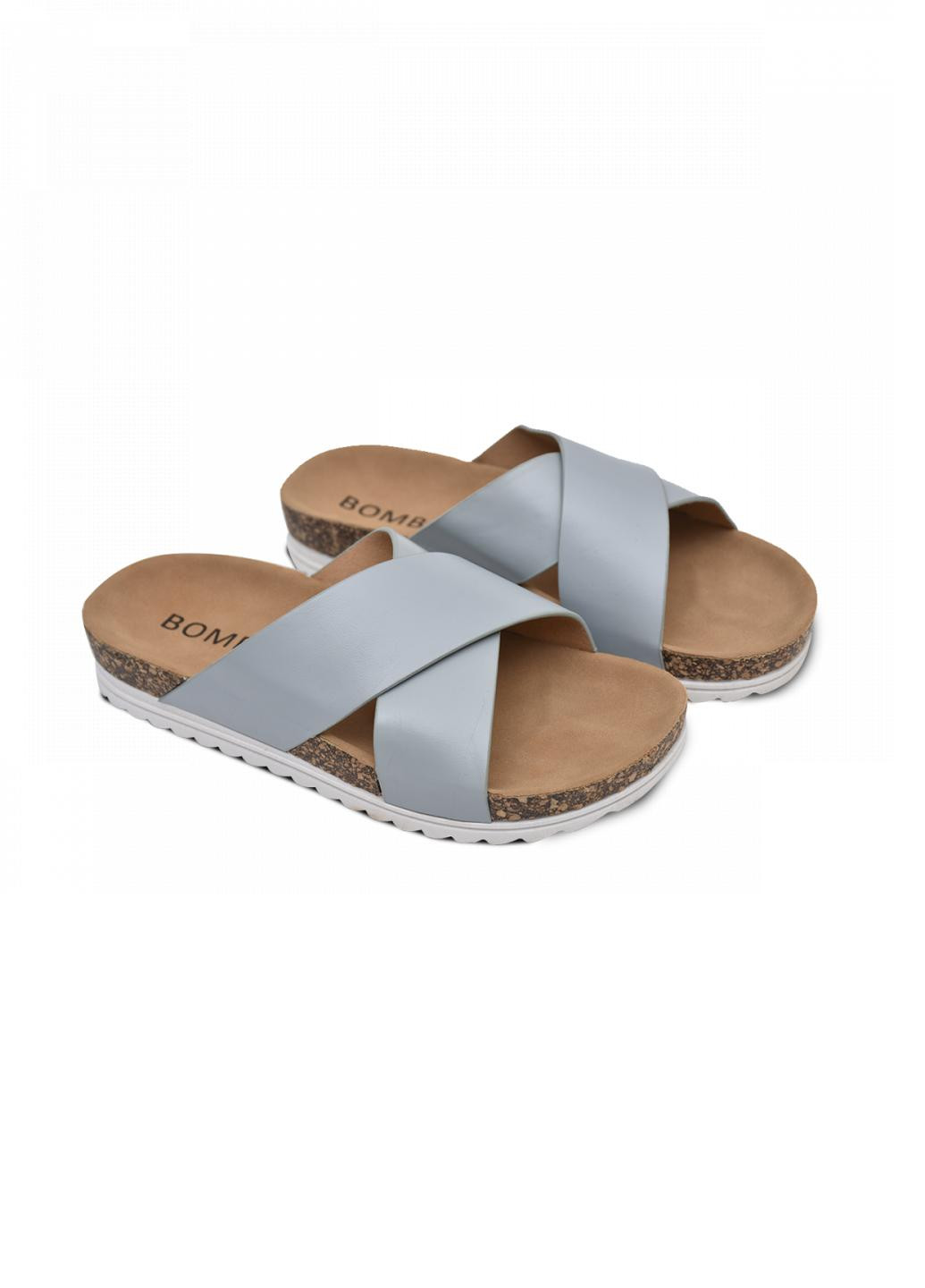 Голубые шлепанцы женские et9303 No Brand