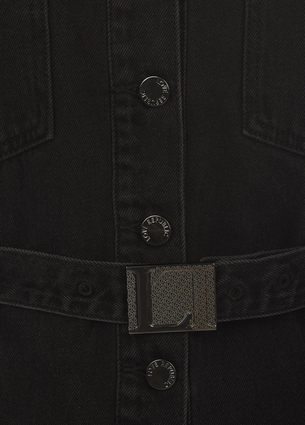 Чорна демісезонна куртка джинсова LOVE REPUBLIC