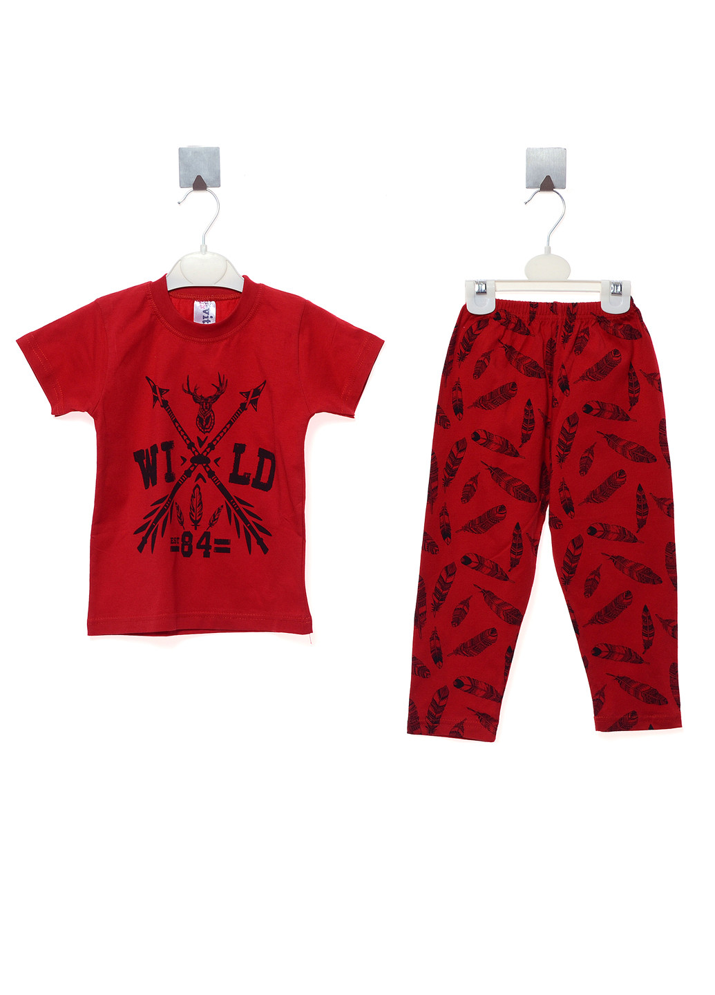 Темно-красная всесезон пижама (футболка, брюки) Vitmo baby