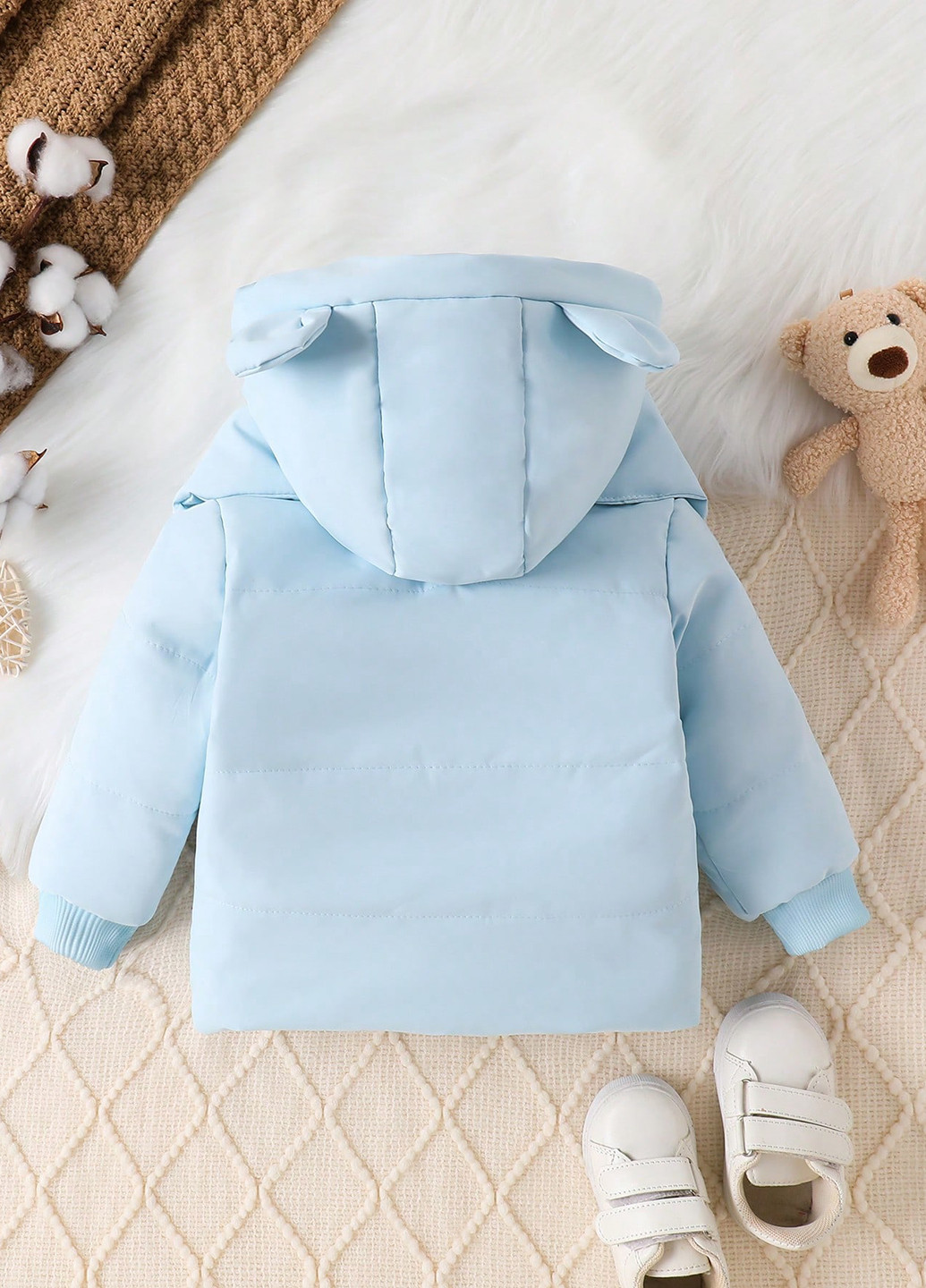 Світло-блакитна демісезонна комплект (куртка, шарф) SHEIN