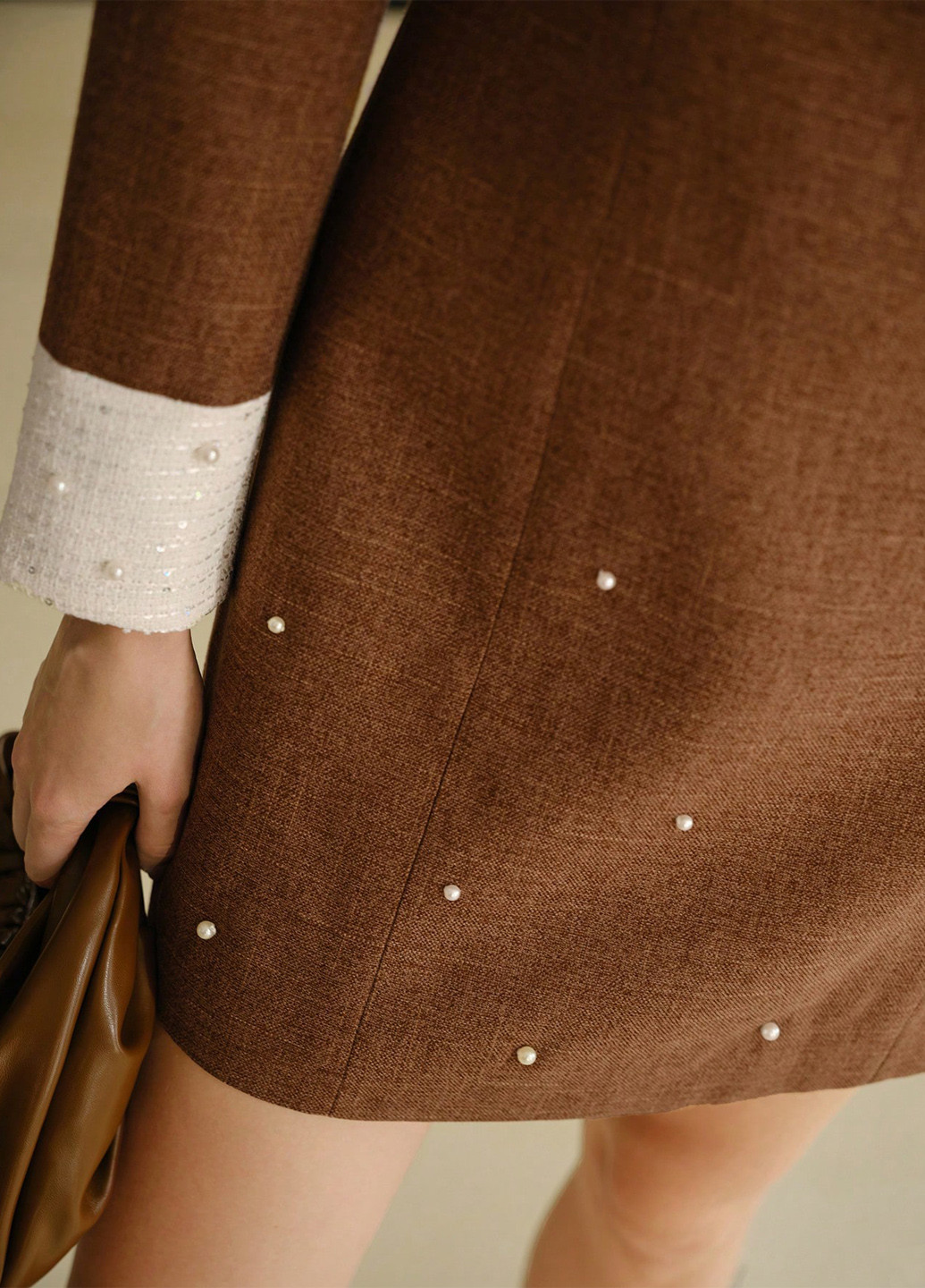 Коричнева ділова, кежуал сукня SHEIN однотонна