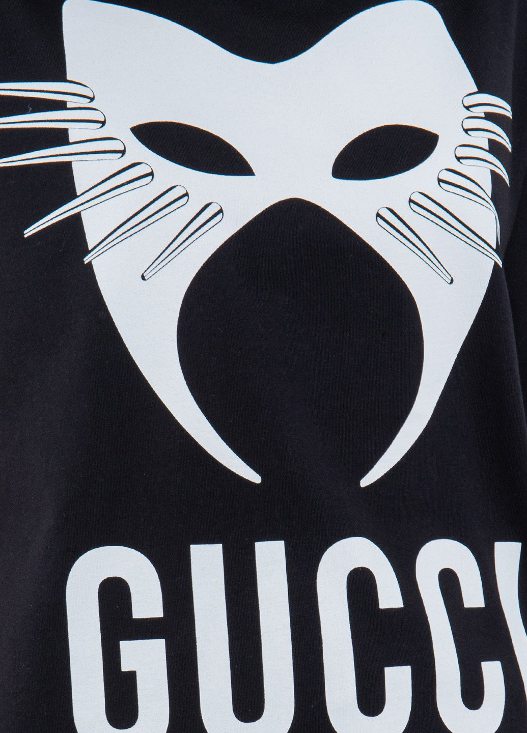 Черно-белая всесезон черная футболка oversize с логотипом Gucci