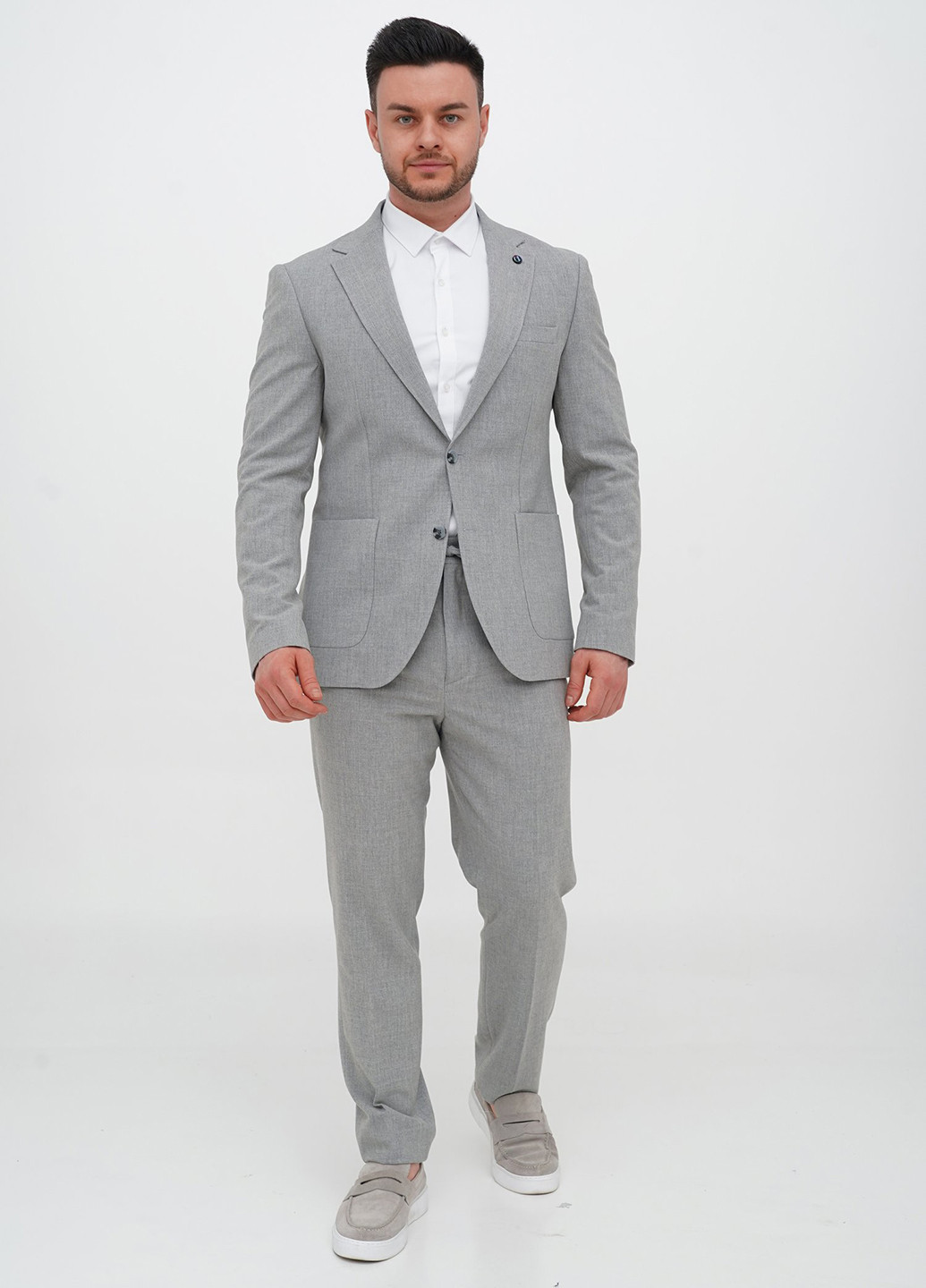 Сірий демісезонний костюм (піджак, штани) брючний Trend Collection