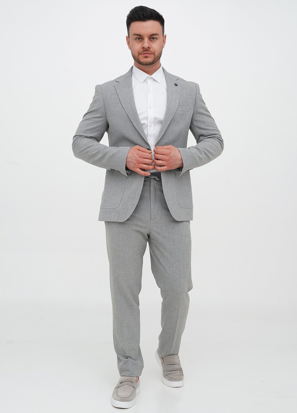 Сірий демісезонний костюм (піджак, штани) брючний Trend Collection