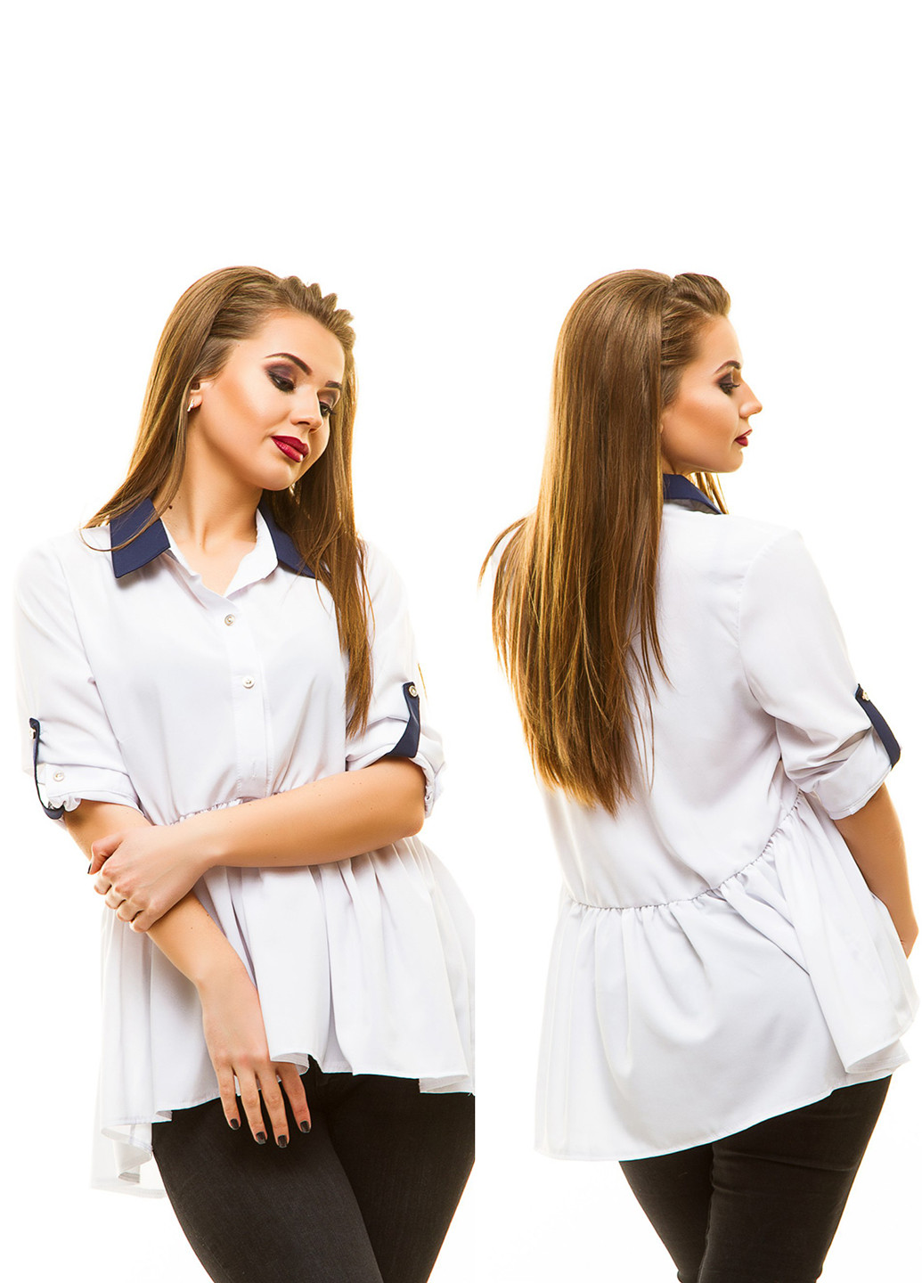 Белая летняя блуза Lady Style