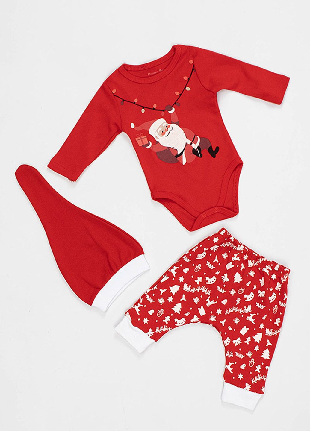 Красный демисезонный комплект (боди, брюки, шапка) Pabbuc Baby