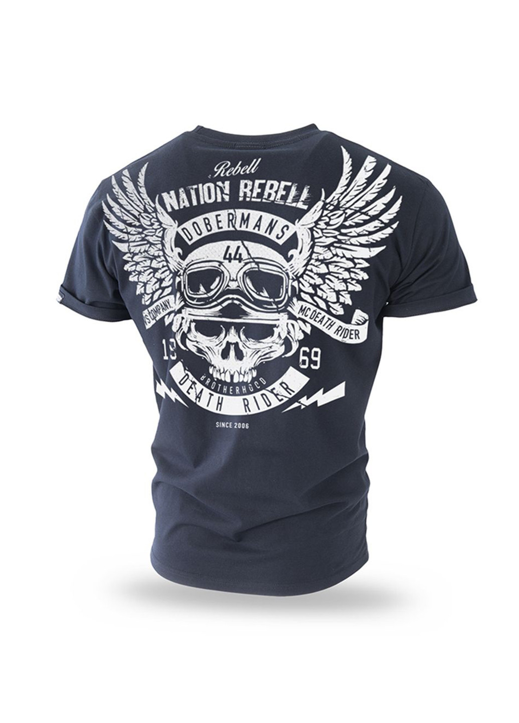 Чорна футболка dobermans rebell 44 ts179bk Dobermans Aggressive