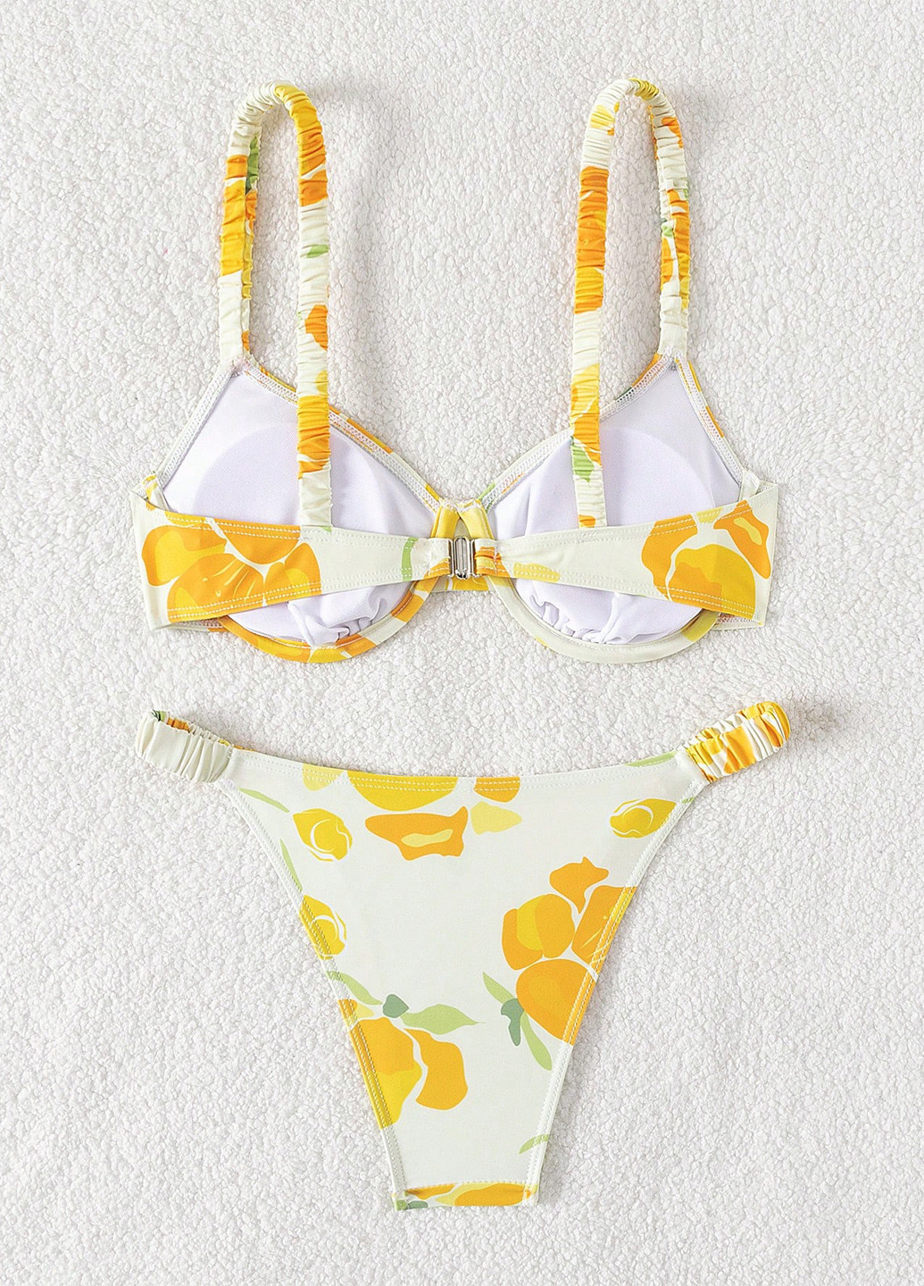 Комбинированный летний купальник (лиф, трусики) балконет, раздельный SHEIN