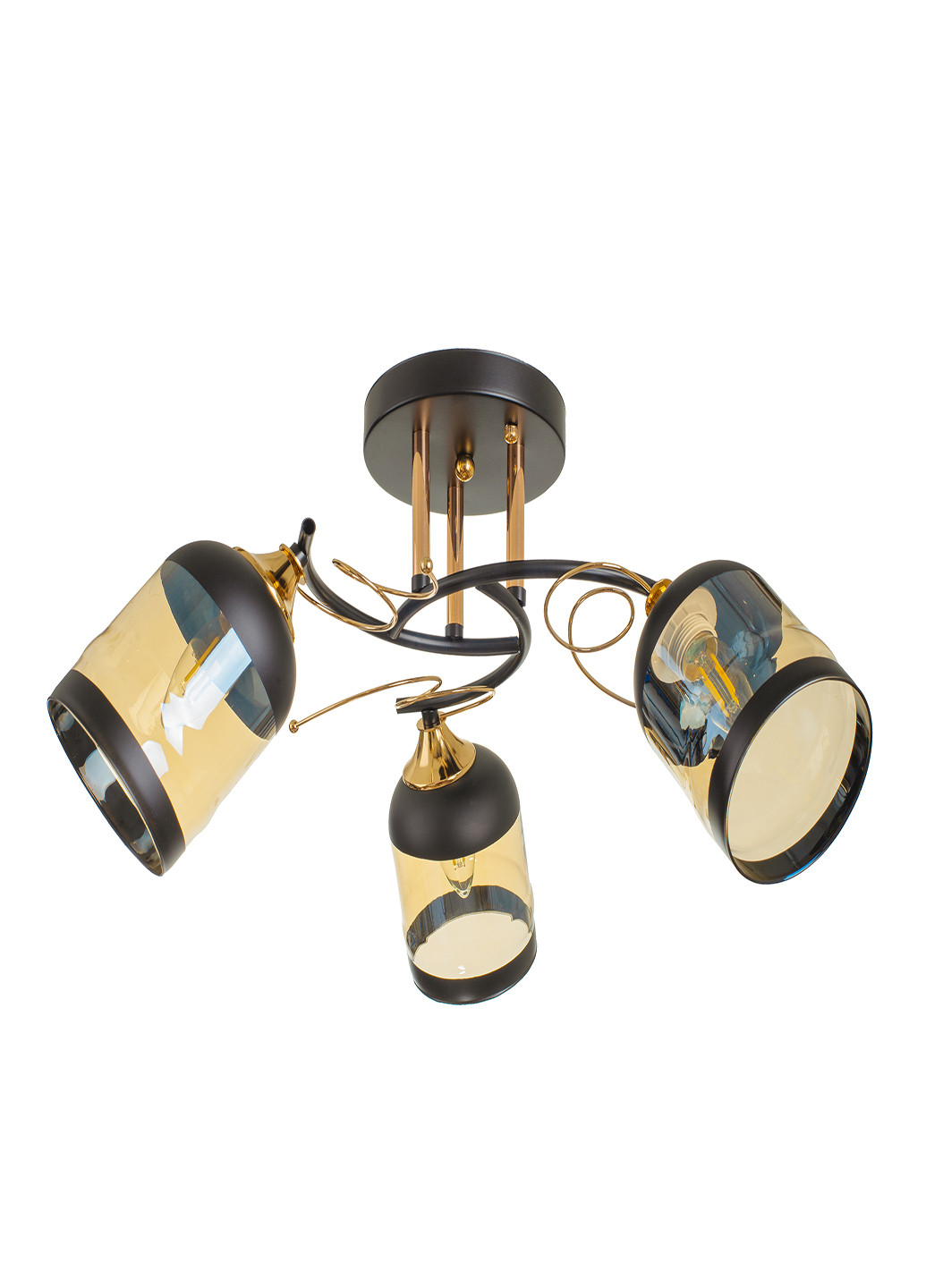 Люстра на 3 плафона черная с золотым LK-706S/3 E27 BK+FG Brille (220133502)