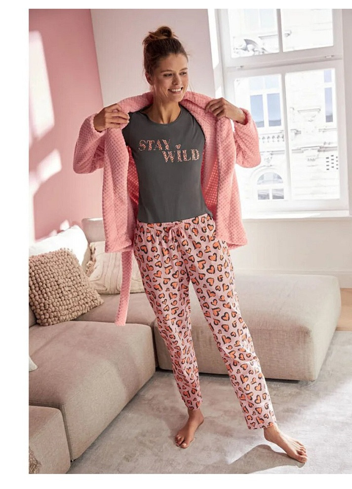 Рожева всесезон піжама кофта + футболка + брюки Esmara