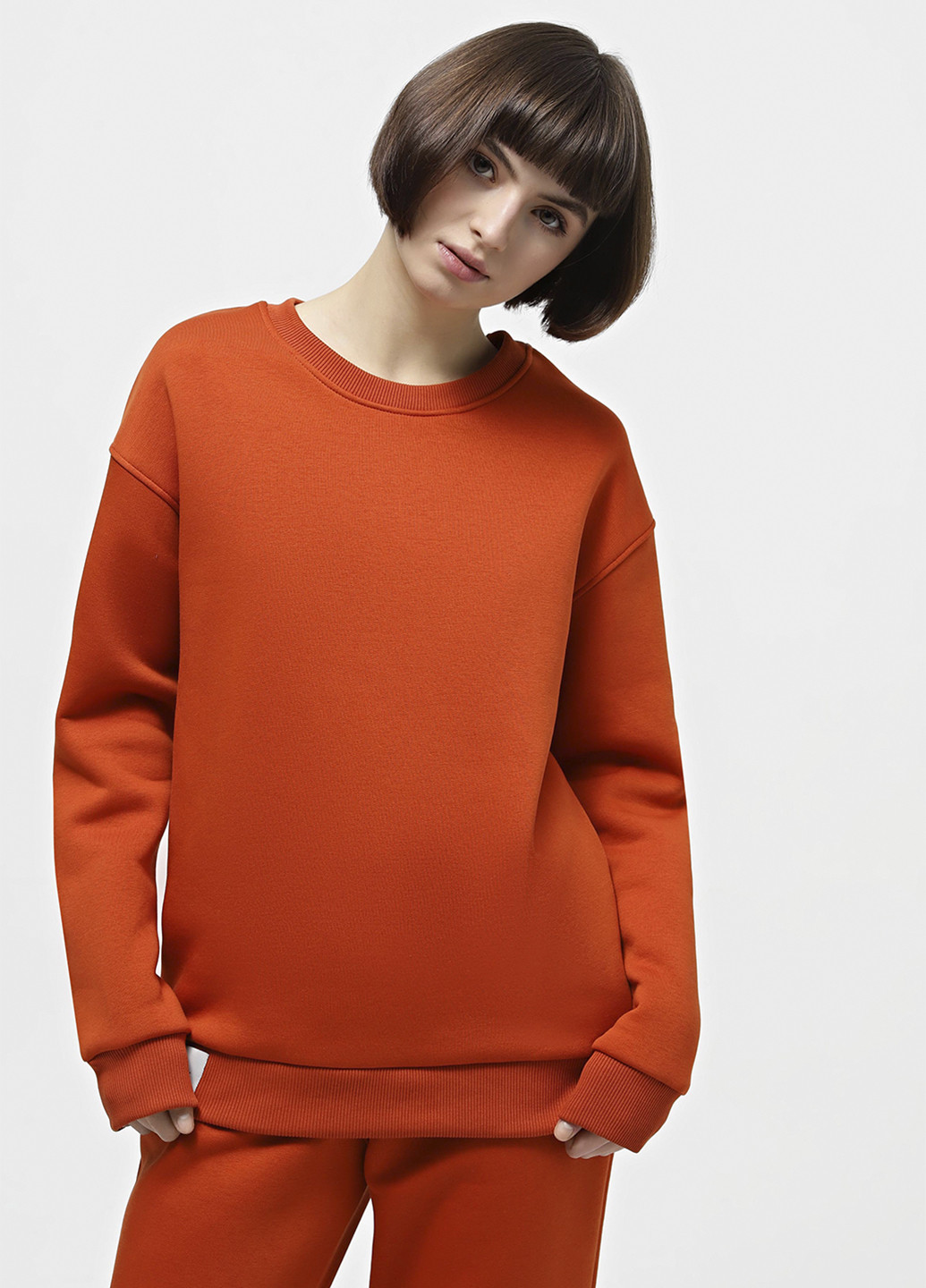 Теракотовий світшот Chikiss однотонний нашивки (283035814)