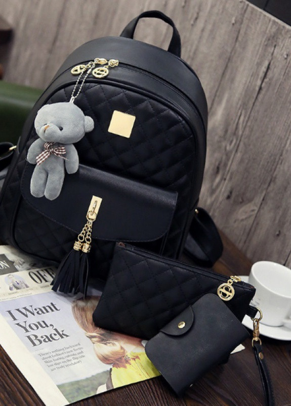 Міський рюкзак жіночий (комплект косметичка + візитниця) No Brand (244126203)