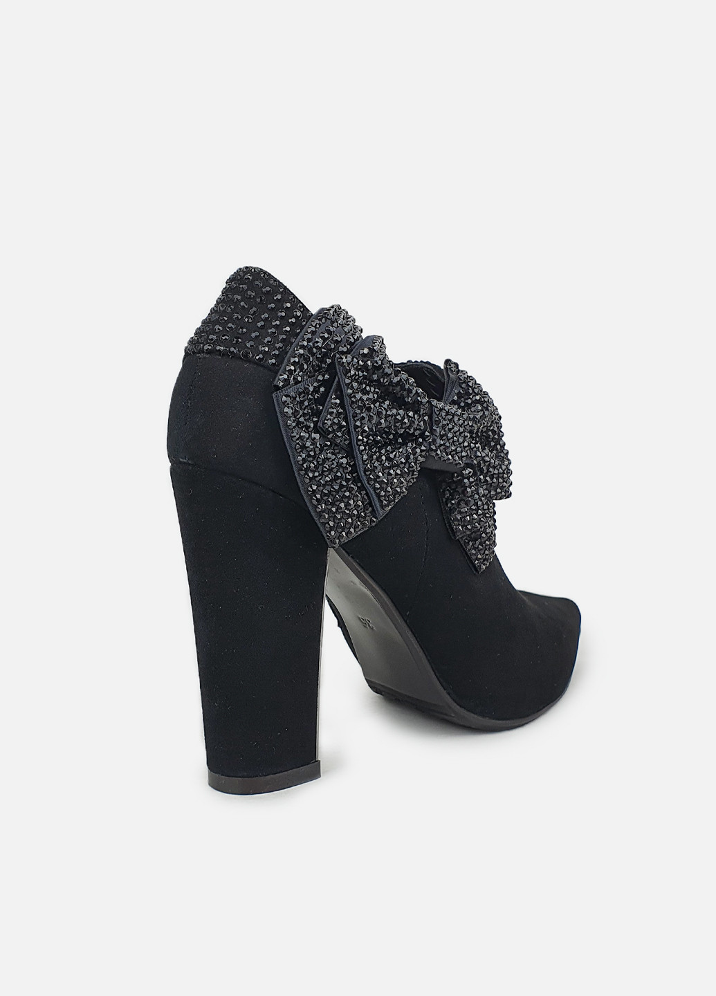 Женские туфли на высоком каблуке замшевые черные Maria Moro
