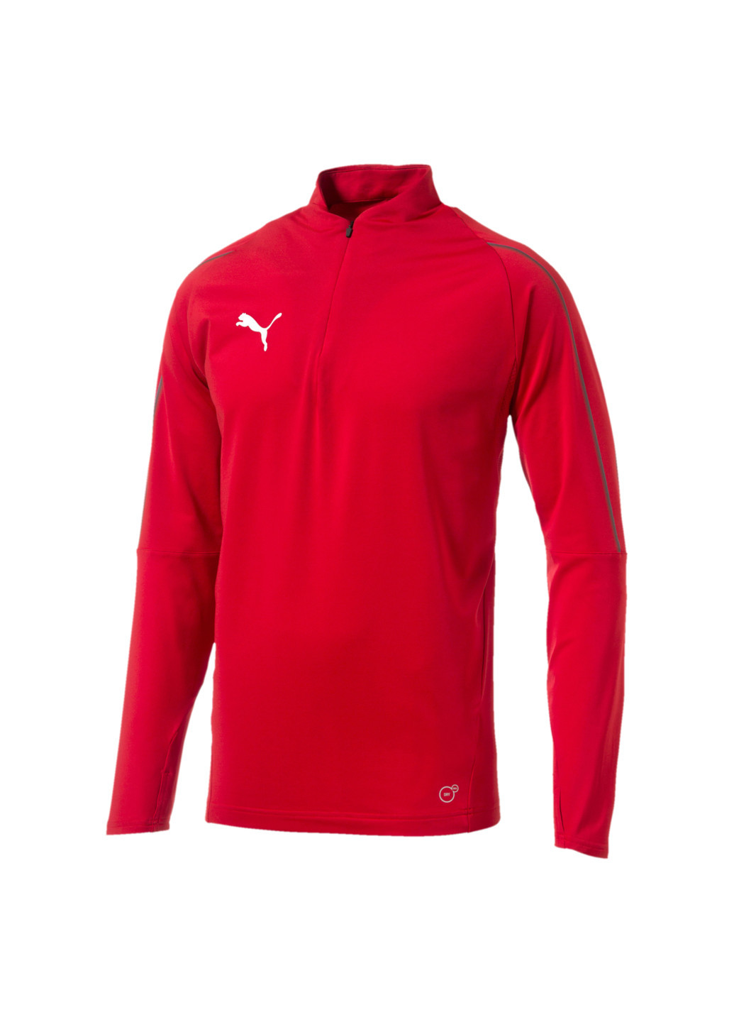 Толстовка FINAL Training Quarter Zip Men's Football Sweater Puma однотонная красная спортивная полиэстер, эластан
