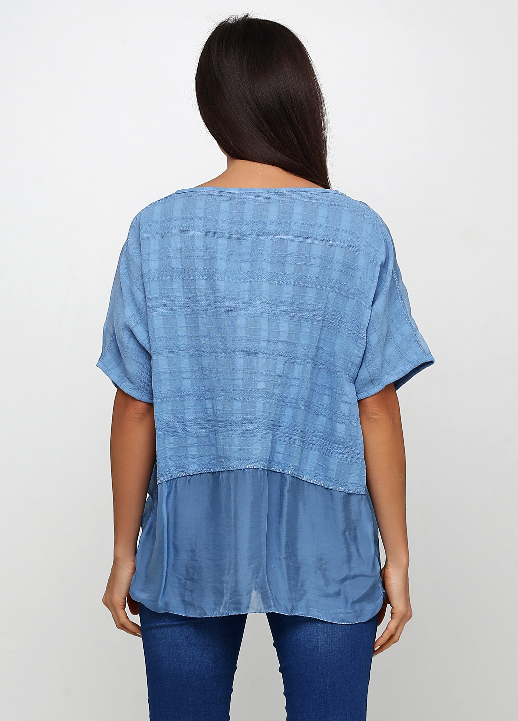 Темно-голубая летняя блуза New Collection