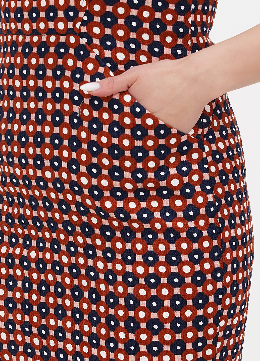 Бордовое кэжуал платье футляр Boden с абстрактным узором