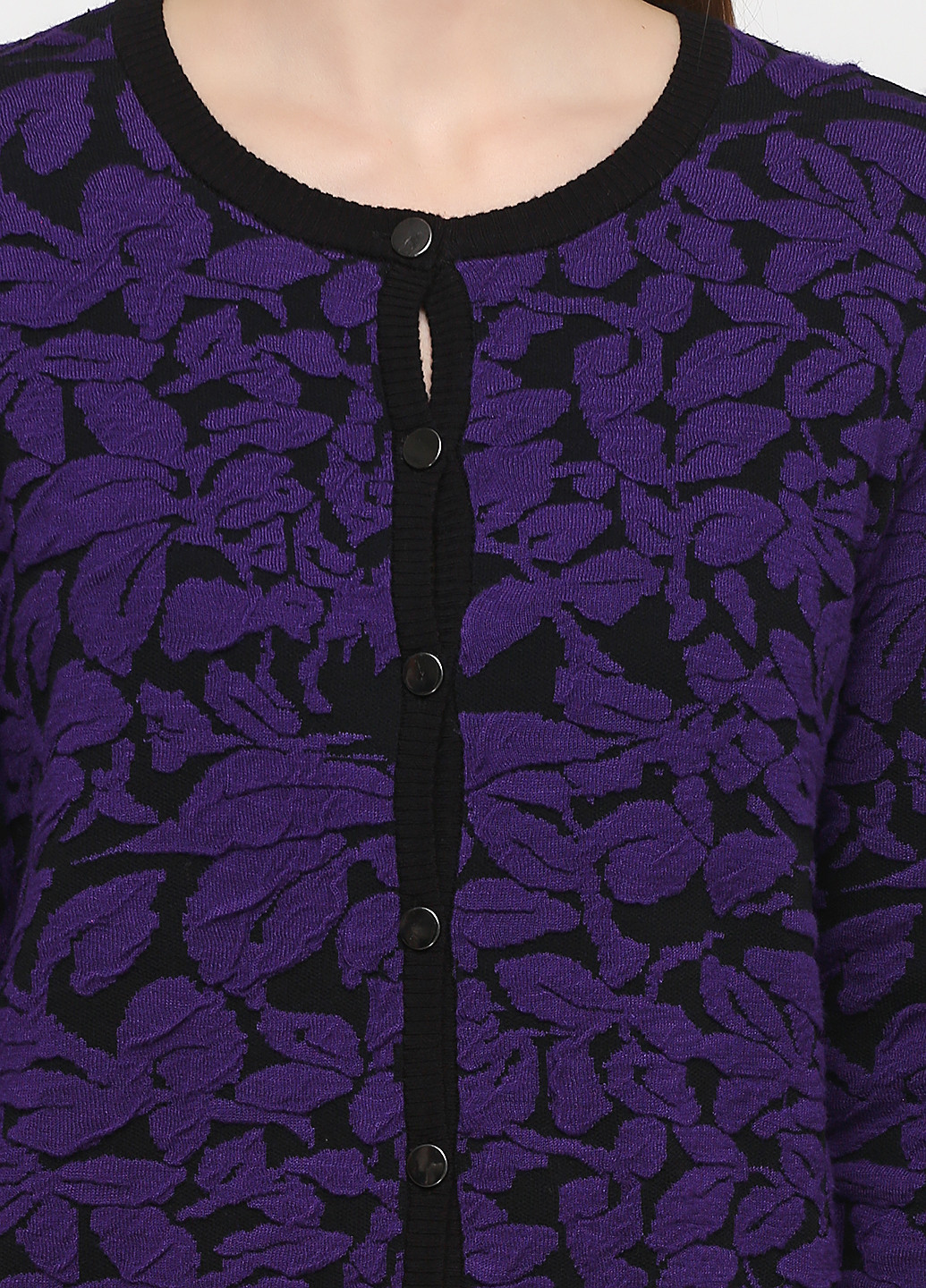 Кофта Signature орнамент фиолетовая кэжуал вискоза