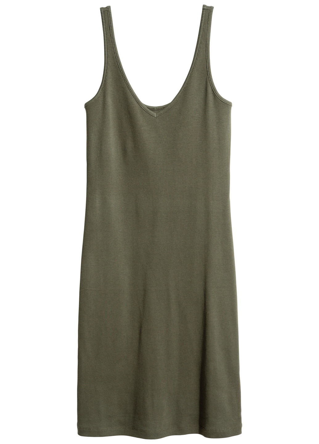 Оливковое (хаки) кэжуал платье платье-майка H&M