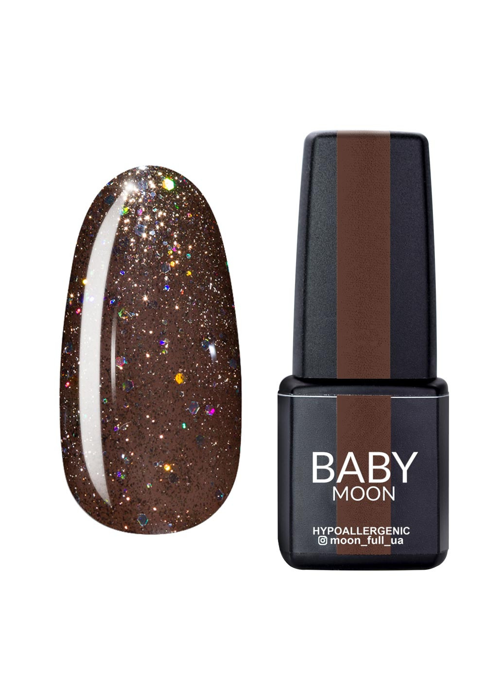 Гель лак BABY Dance Diamond Gel polish, 6 мл №014 темный бежевый с разноцветным глиттером Moon (251417395)