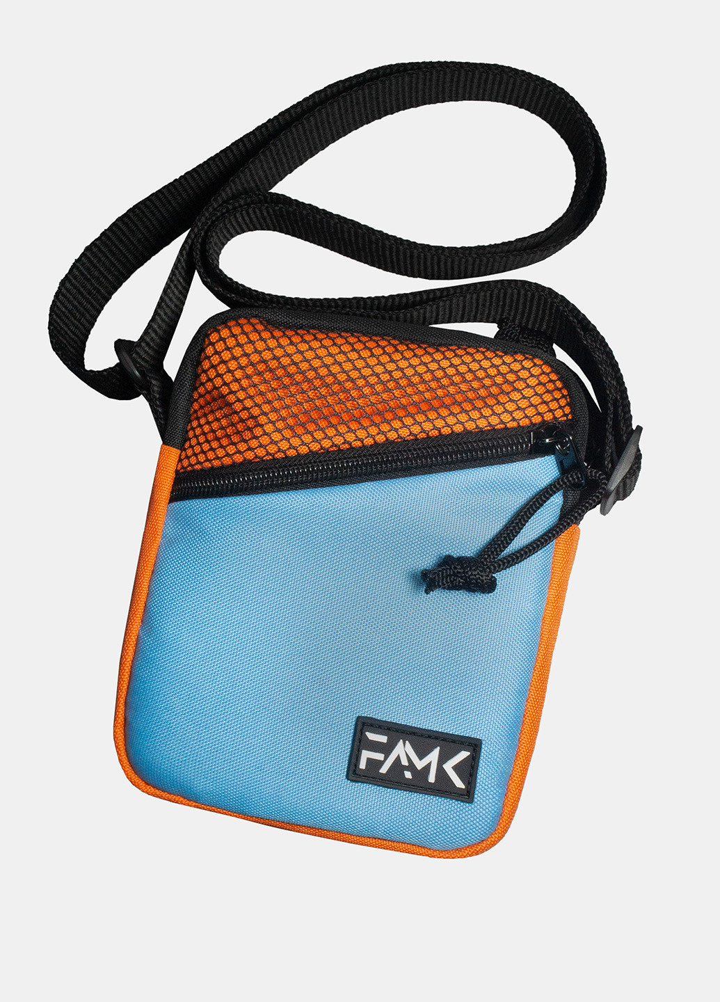Сумка через плечо МСR4 голубая/оранжевая Famk (254155102)