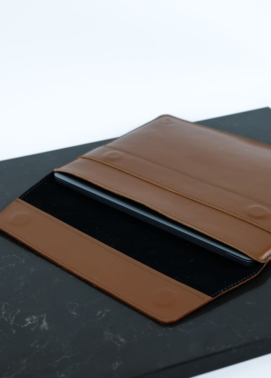 Шкіряний чохол для MacBook Air / Pro 13. Кейс з натуральної шкіри для макбуков ЕІР / Про коричневий. Папка на магнітах Kozhanty (232535119)