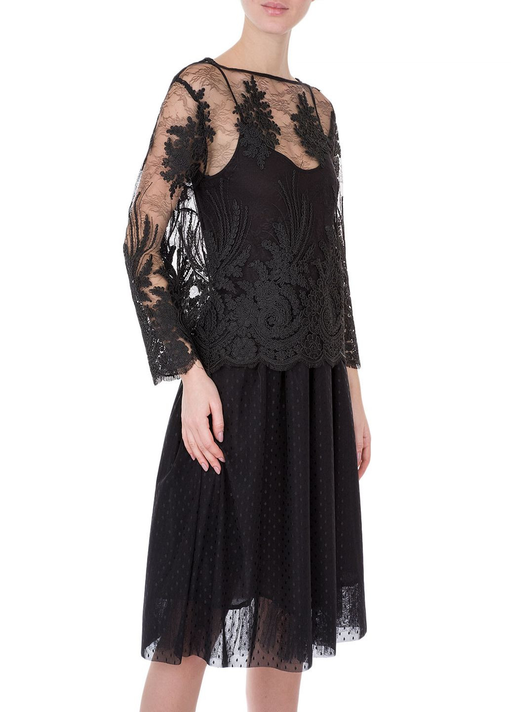 Черное вечернее платье Miss Miss однотонное