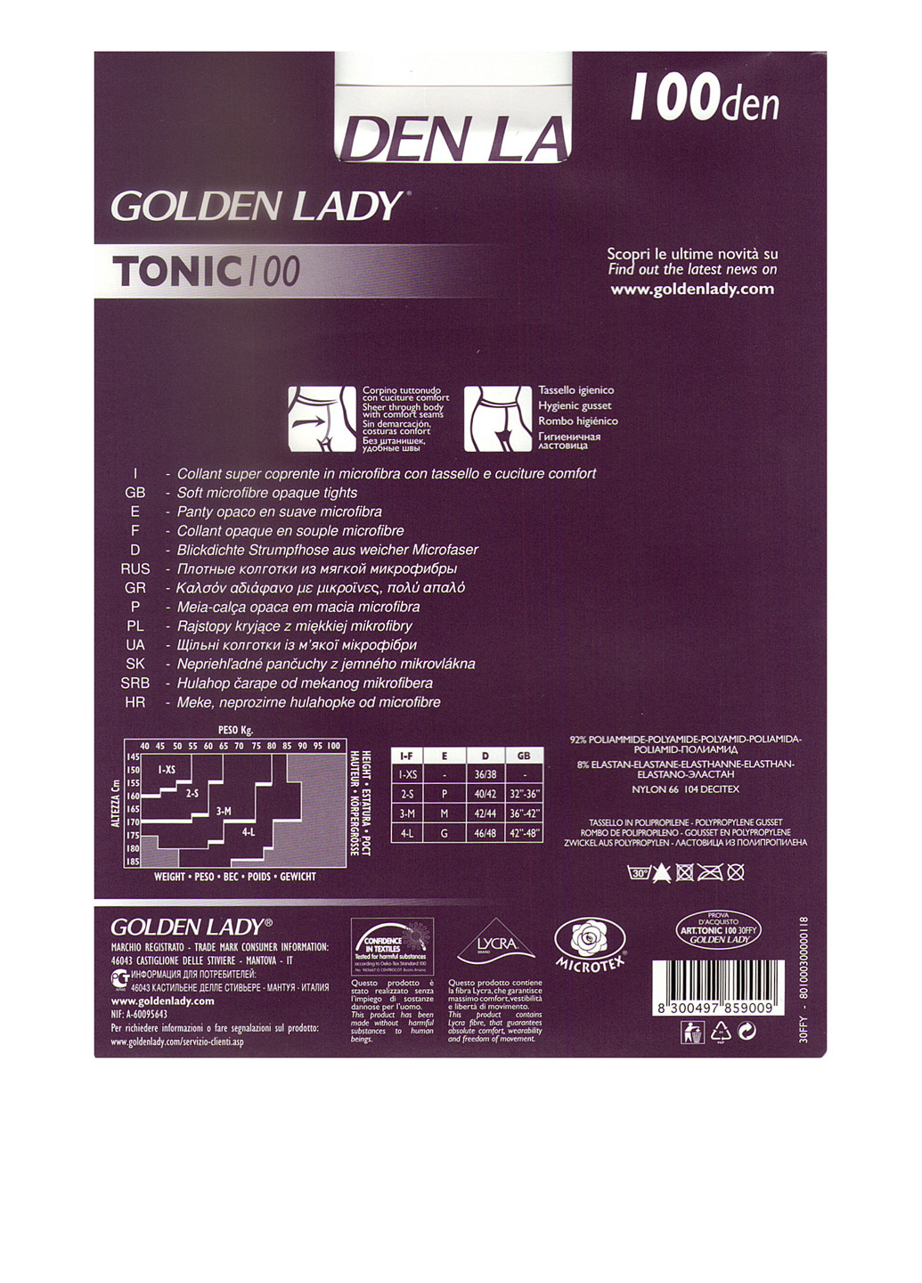 Колготки 100 Den, nero Golden Lady (25321026)