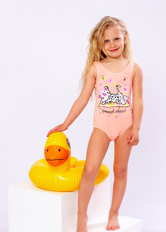Персиковий літній купальник для дівчинки Носи своє 4004