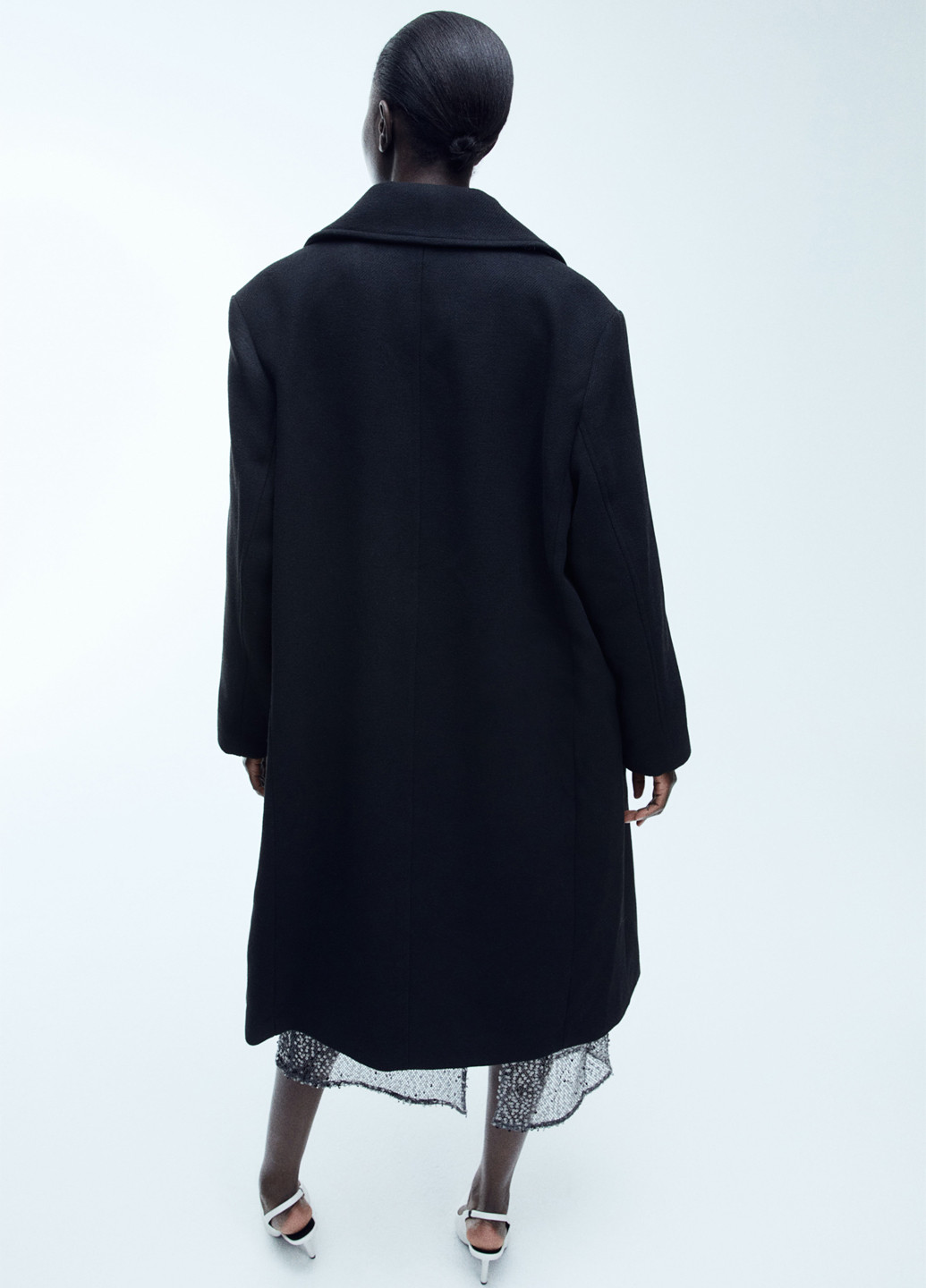 Чорне демісезонне Пальто двобортне H&M