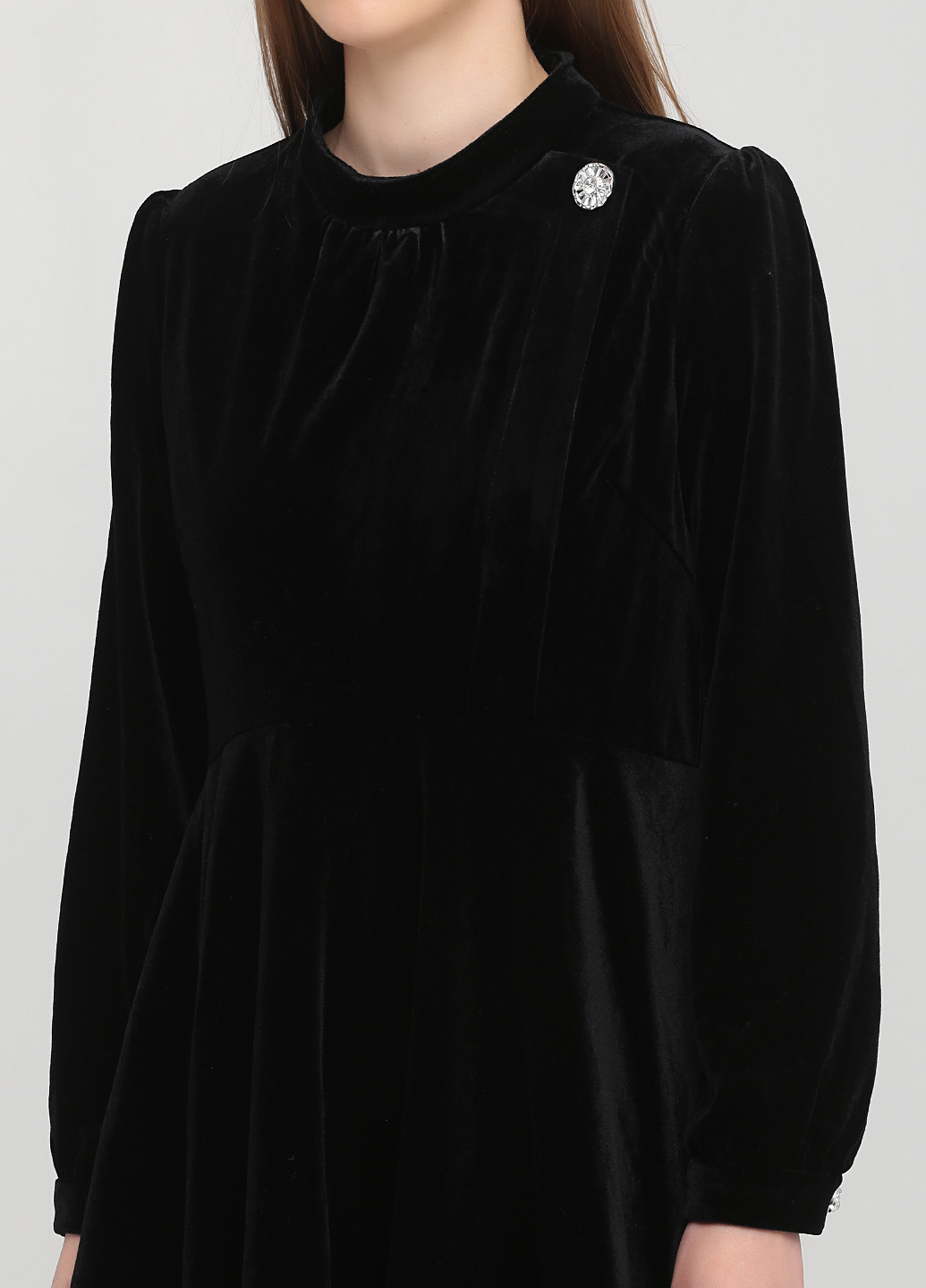 Черное кэжуал платье а-силуэт No Brand однотонное