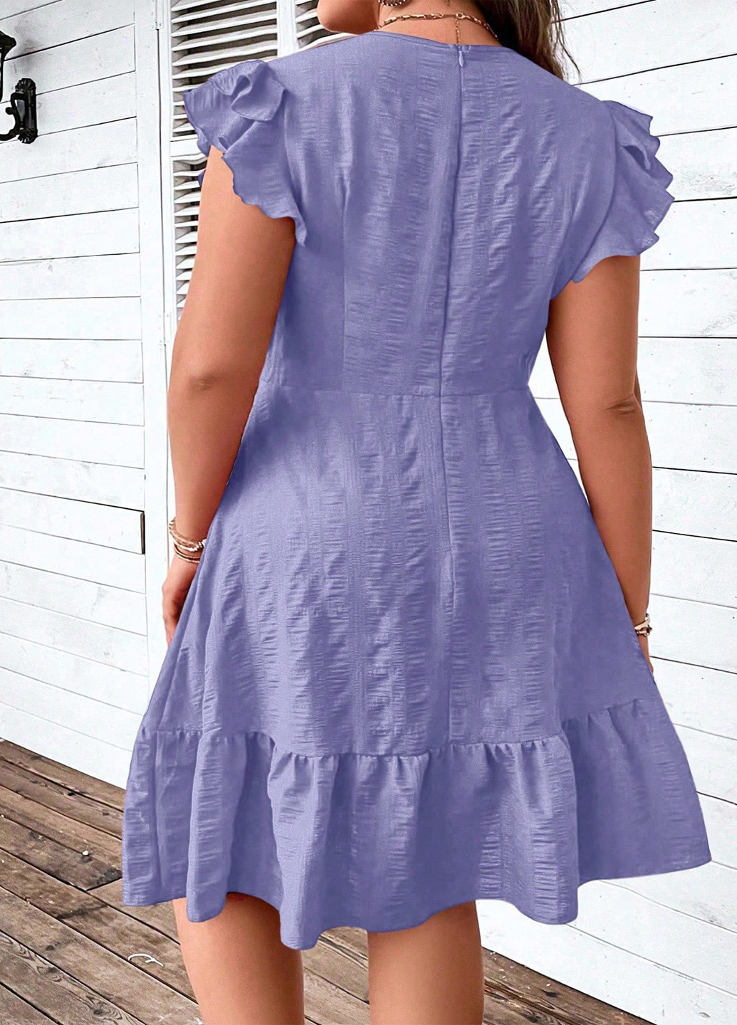 Світло-фіолетова кежуал сукня SHEIN однотонна