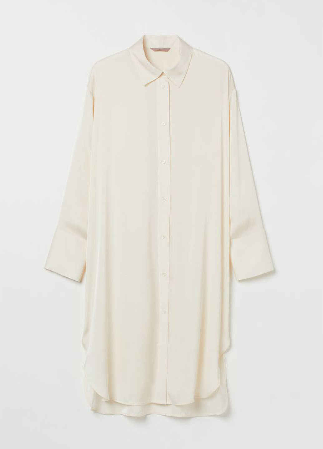 Кремовое кэжуал платье рубашка H&M однотонное