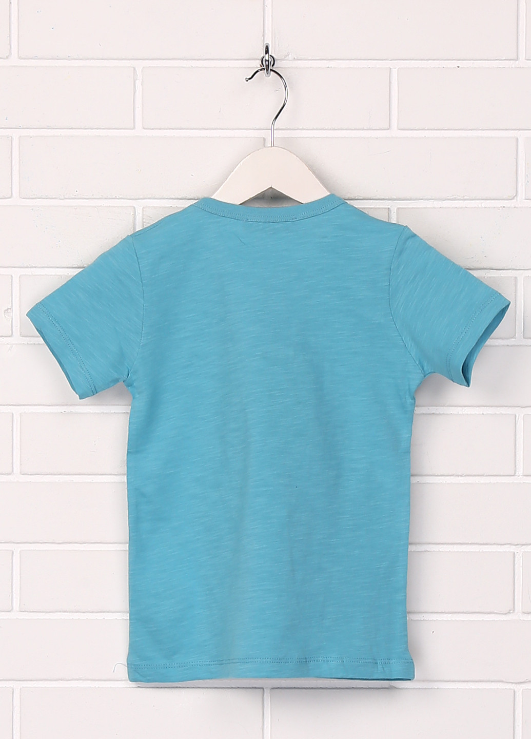 Темно-голубая летняя футболка с коротким рукавом Cigit