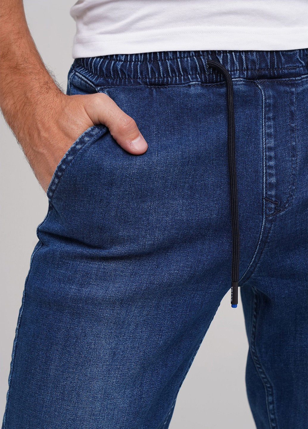 Темно-синие демисезонные джоггеры джинсы Trend Collection