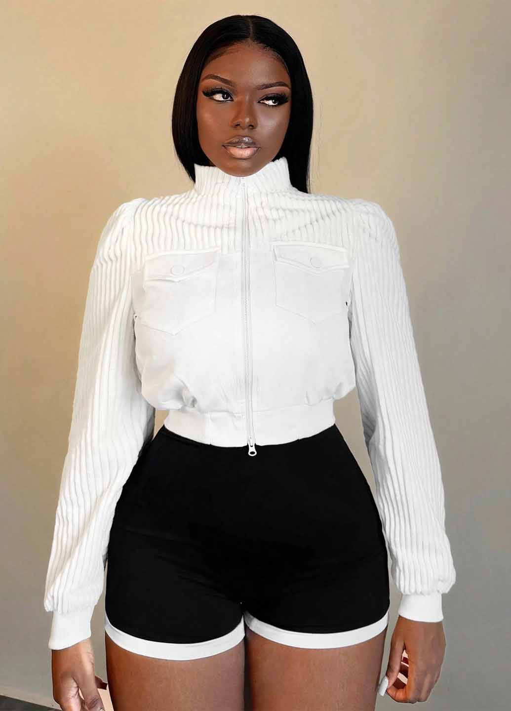 Біла демісезонна куртка SHEIN