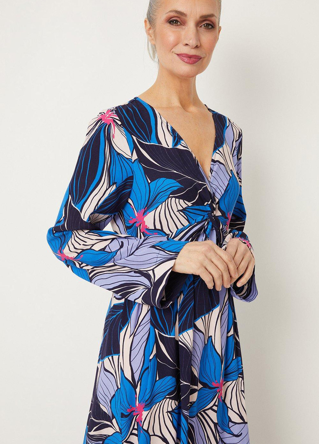 Синя кежуал сукня в стилі армпір Wallis з малюнком