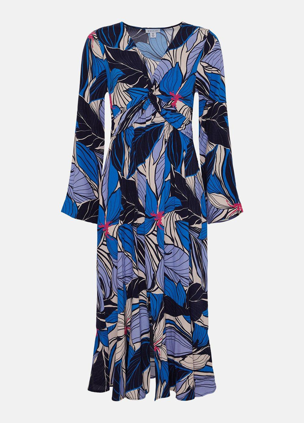 Синя кежуал сукня в стилі армпір Wallis з малюнком