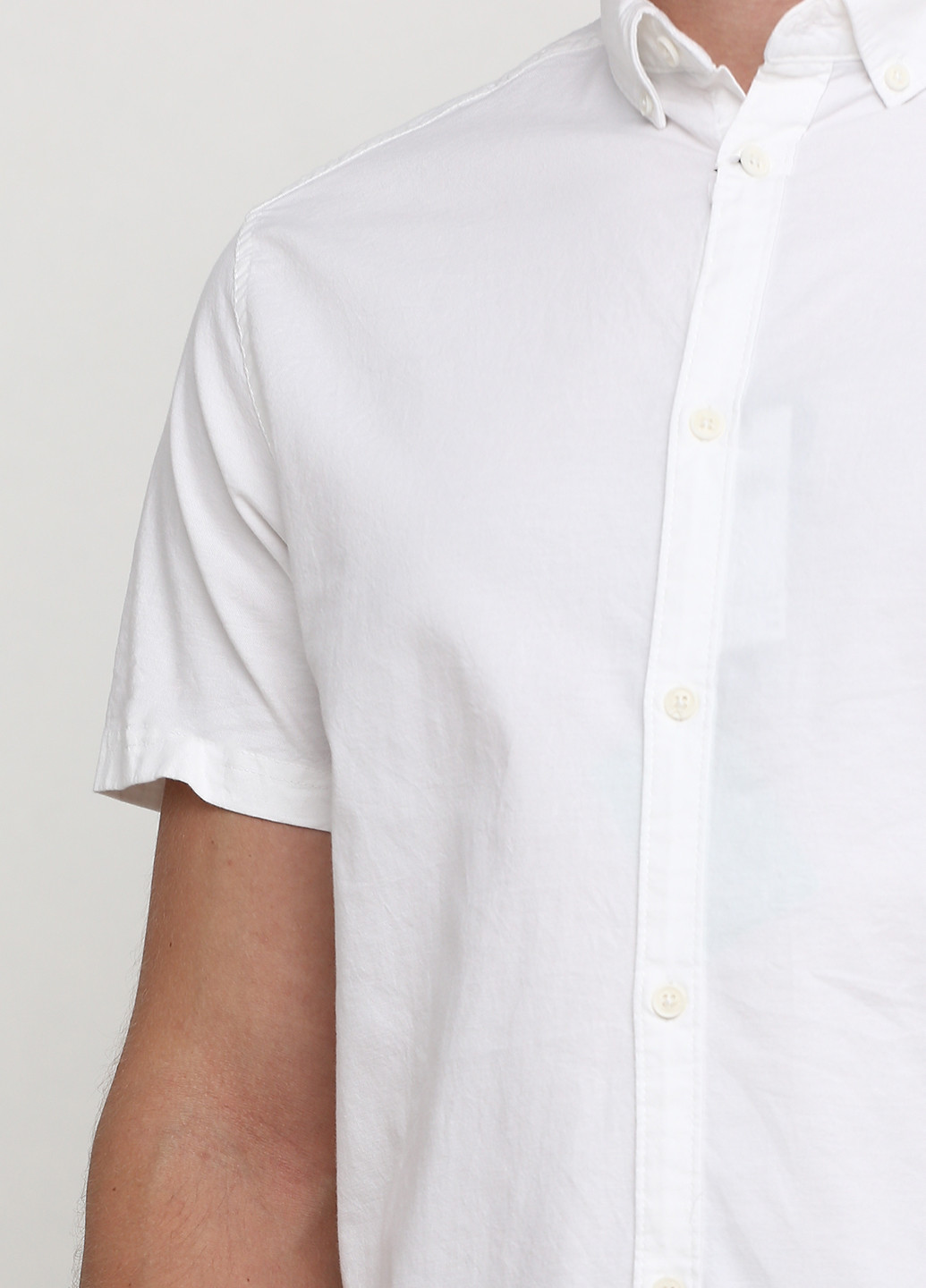 Белая кэжуал рубашка однотонная Solid
