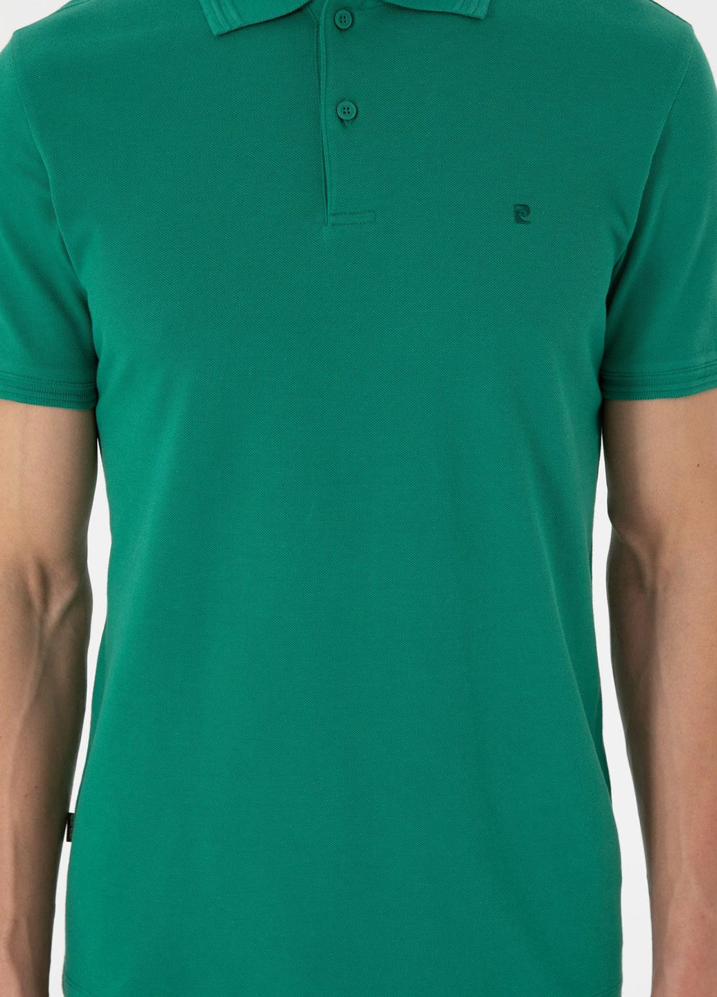 Зеленая футболка-поло для мужчин Pierre Cardin однотонная