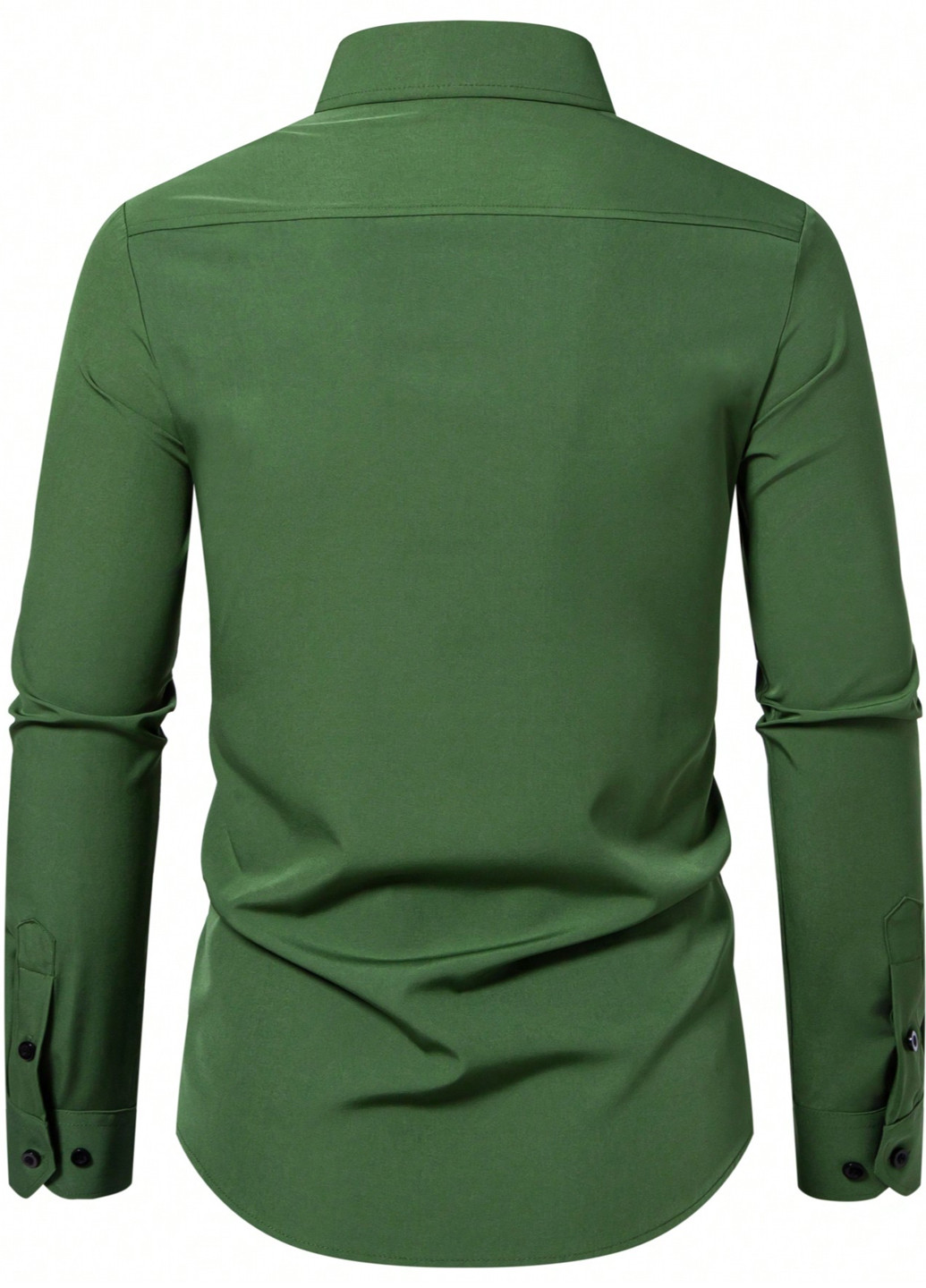 Зеленая кэжуал, классическая рубашка однотонная SHEIN