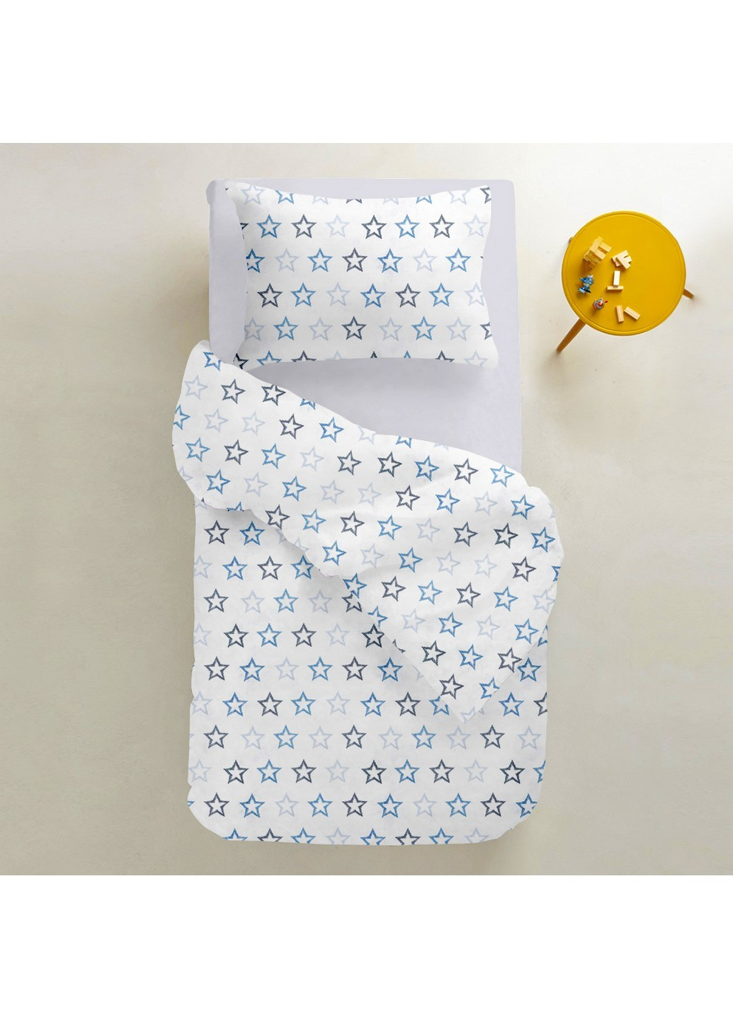 Подростковое постельно бельё STARS CLEAR GREY BLUE GREY (пододеяльник 160х220 см, наволочка 50х70 см, простынь 155х240 см) Cosas (251801388)