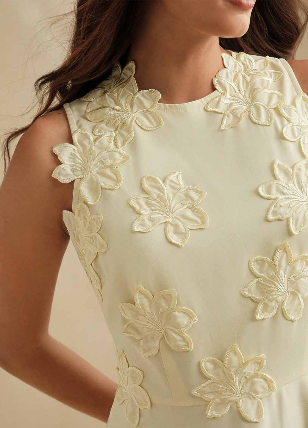 Світло-жовтий вечірня сукня а-силует SHEIN однотонна