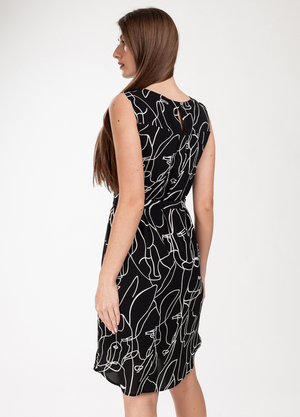 Черно-белое кэжуал платье Frambo с орнаментом