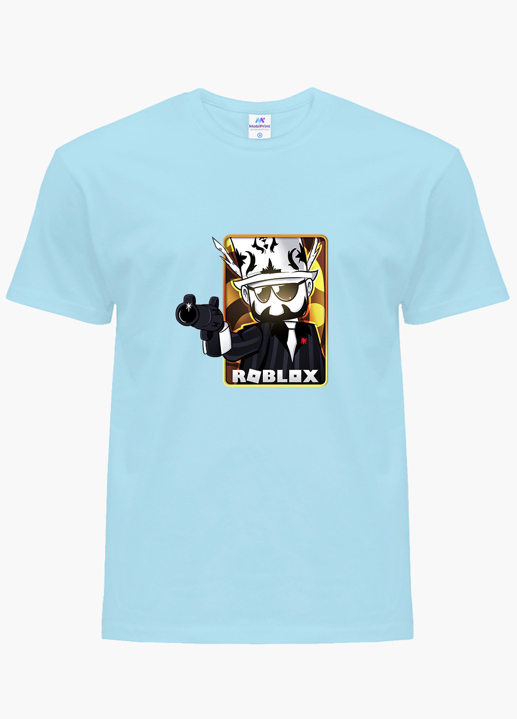 Блакитна демісезонна футболка дитяча роблокс (roblox) (9224-1222) MobiPrint