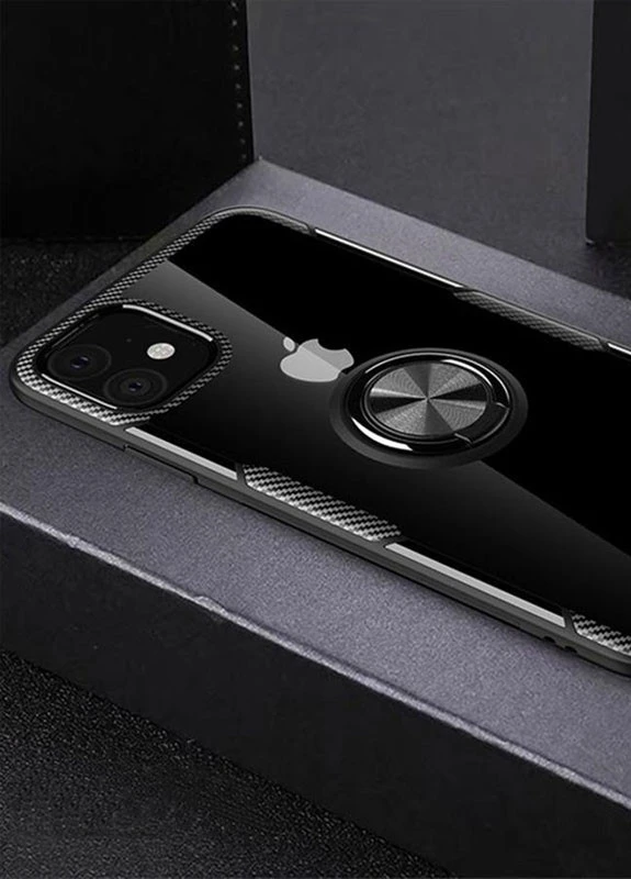 TPU + PC чохол CrystalRing for Magnet (opp) для Apple iPhone 12 mini (5.4 ') Безбарвний / Чорний (is_00000038425_4) Deen (229726606)