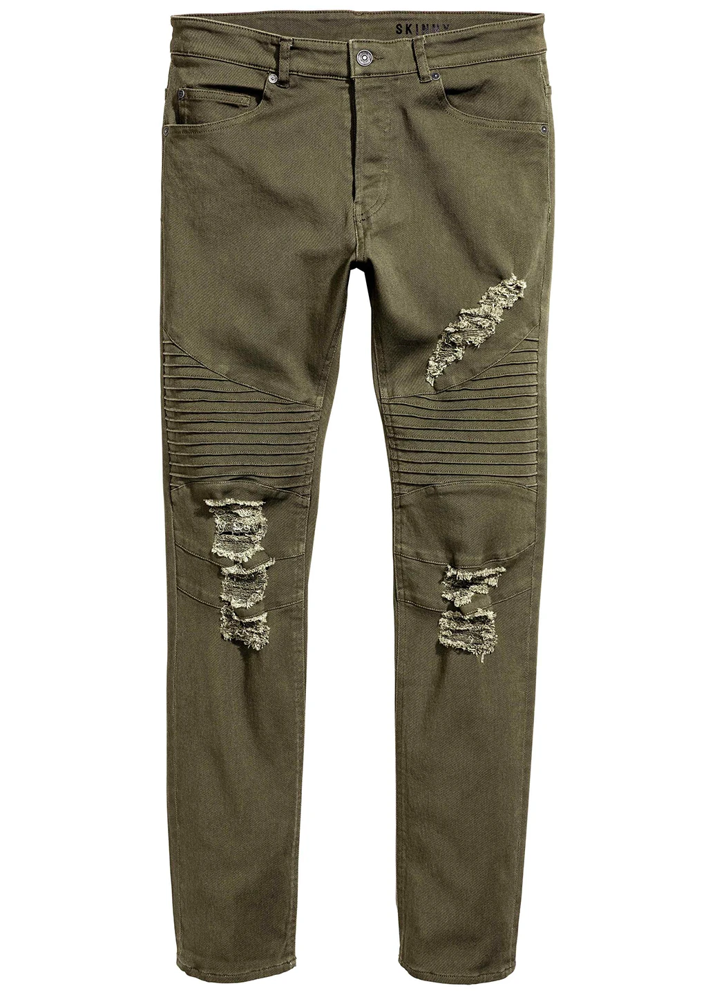 Хаки демисезонные зауженные джинсы H&M