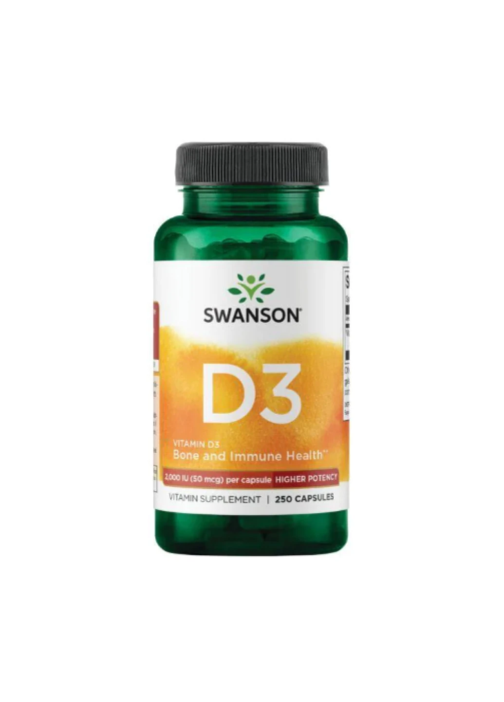 Витамин Д3 для иммунитета, восстановление мышц и усвоение кальция Vitamin D3 2000IU 50mcg - 250caps Swanson (254792132)