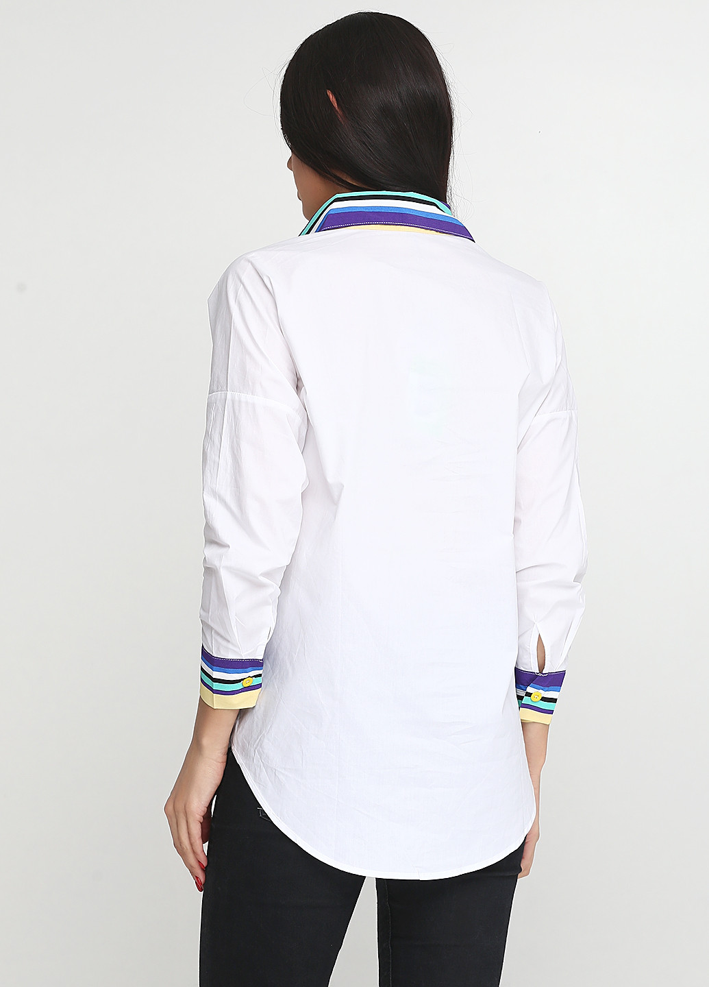 Белая кэжуал рубашка однотонная Flex