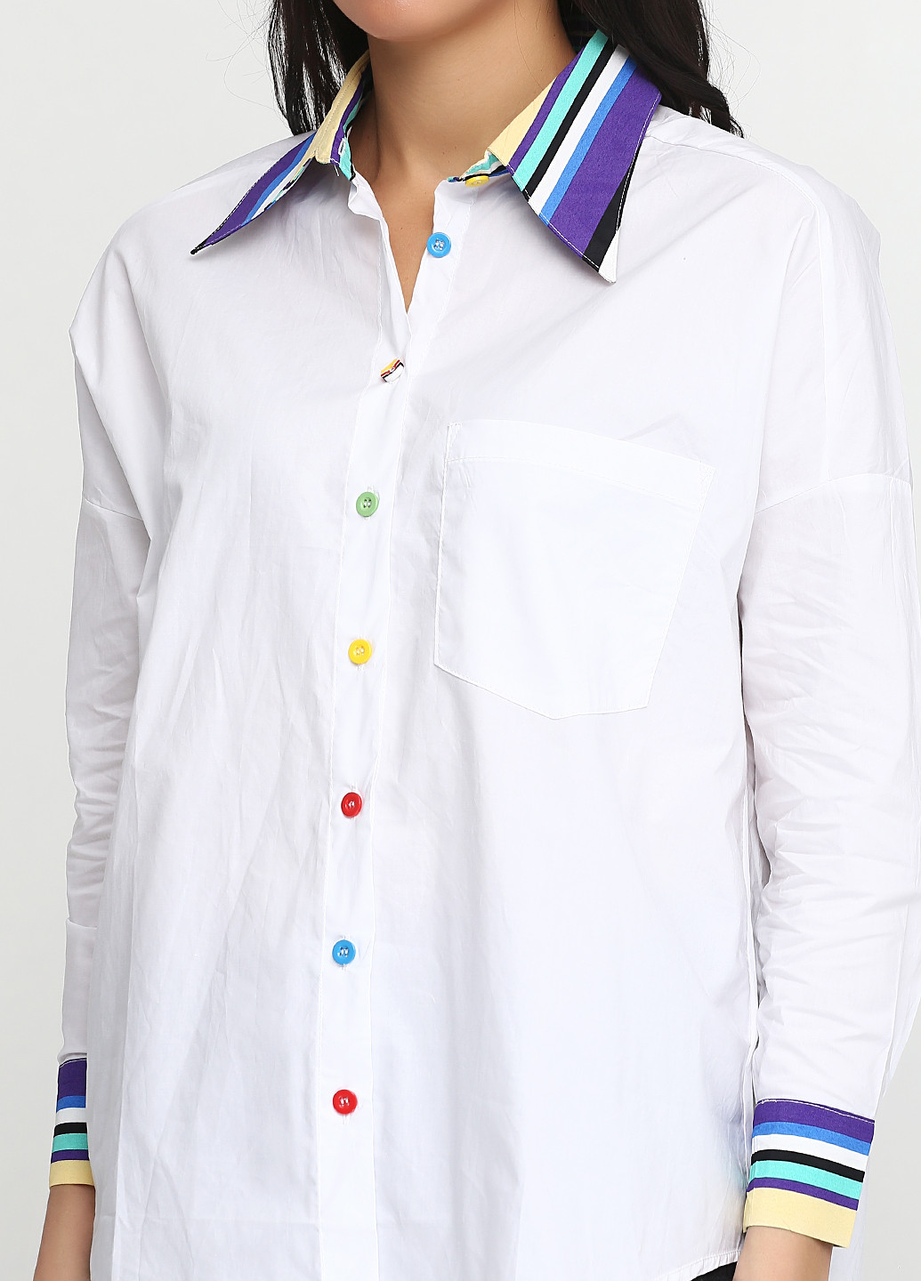 Белая кэжуал рубашка однотонная Flex